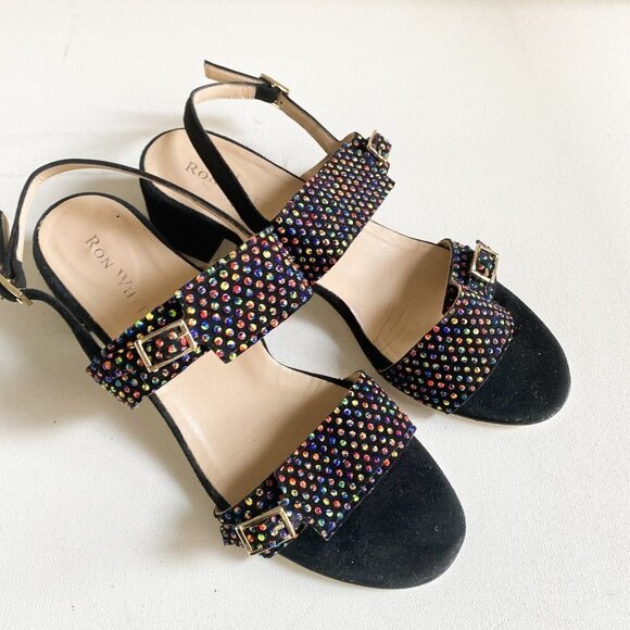 Ron White Shoes - Ron White Summer Strappy Low Stacked Heel Sandals 40